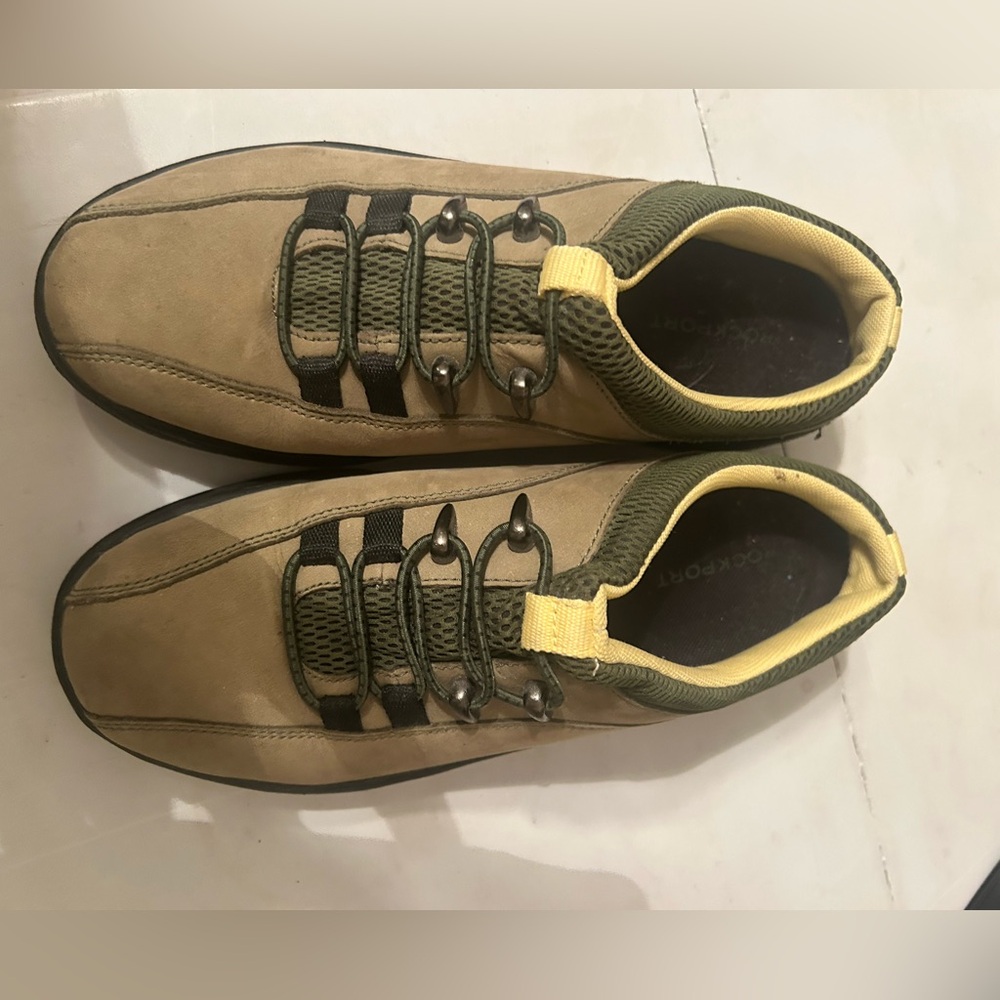 Rockport Green/Tan/Yellow Sneakers Hiking Slip Ons Women’s 7.5